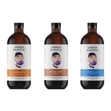 Urban Barista Syrup Bundle – Vanilla, Hazelnut & Caramel (3 x 1L) | Natural & Australian Made